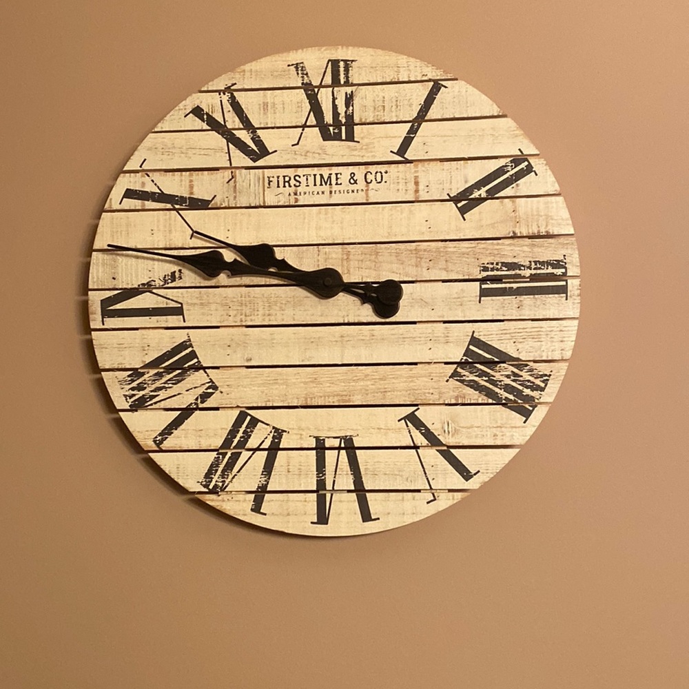 Clock fully working.  18 inches from top to bottom and 18 inches side to side.